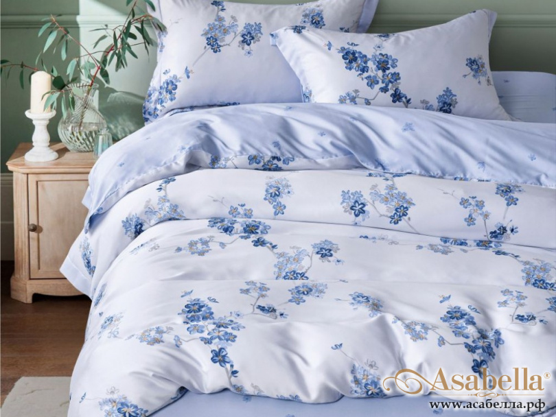 картинка комплект постельного белья 1,5-спальный, тенсел-люкс 2132-4s от магазина asabella в Москве